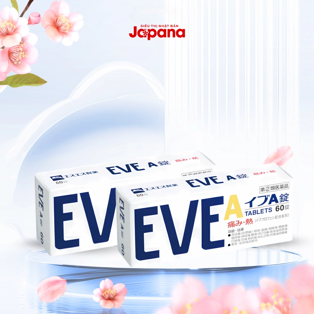 Combo 2 Viên uống hỗ trợ điều trị cảm cúm, giảm đau, hạ sốt EVE A 60 viên