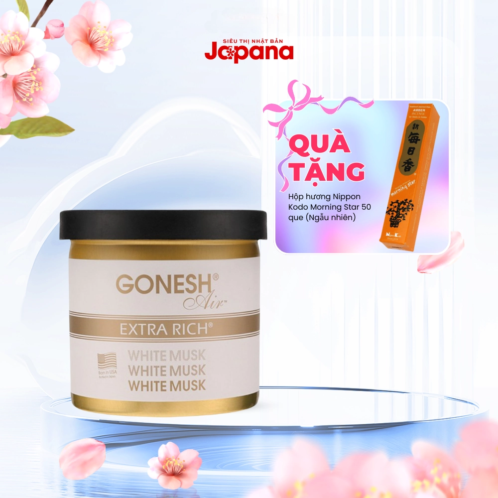 Gel thơm cho xe ô tô Nippon Kodo Gonesh Air 78g (Hương xạ hương trắng)
