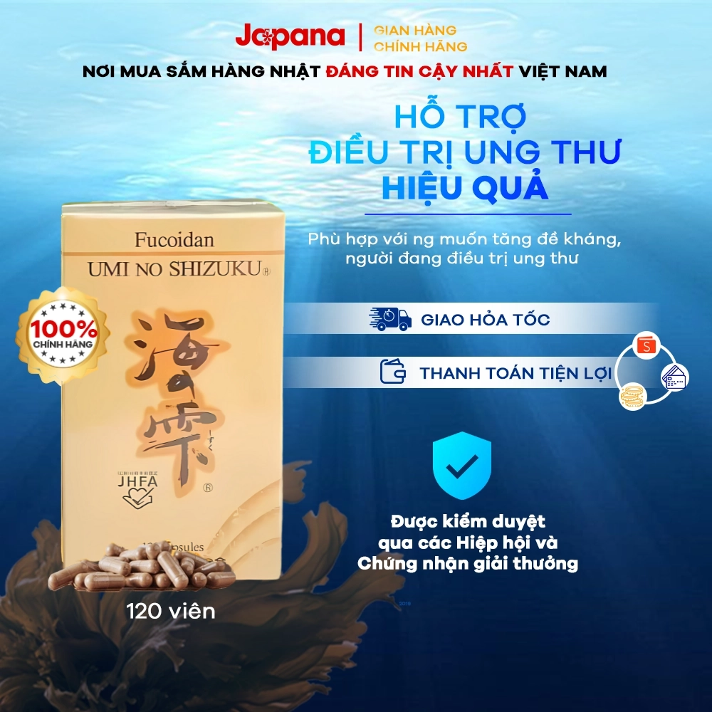Viên uống Fucoidan Umi No Shizuku 120 viên (Nội địa Nhật Bản)