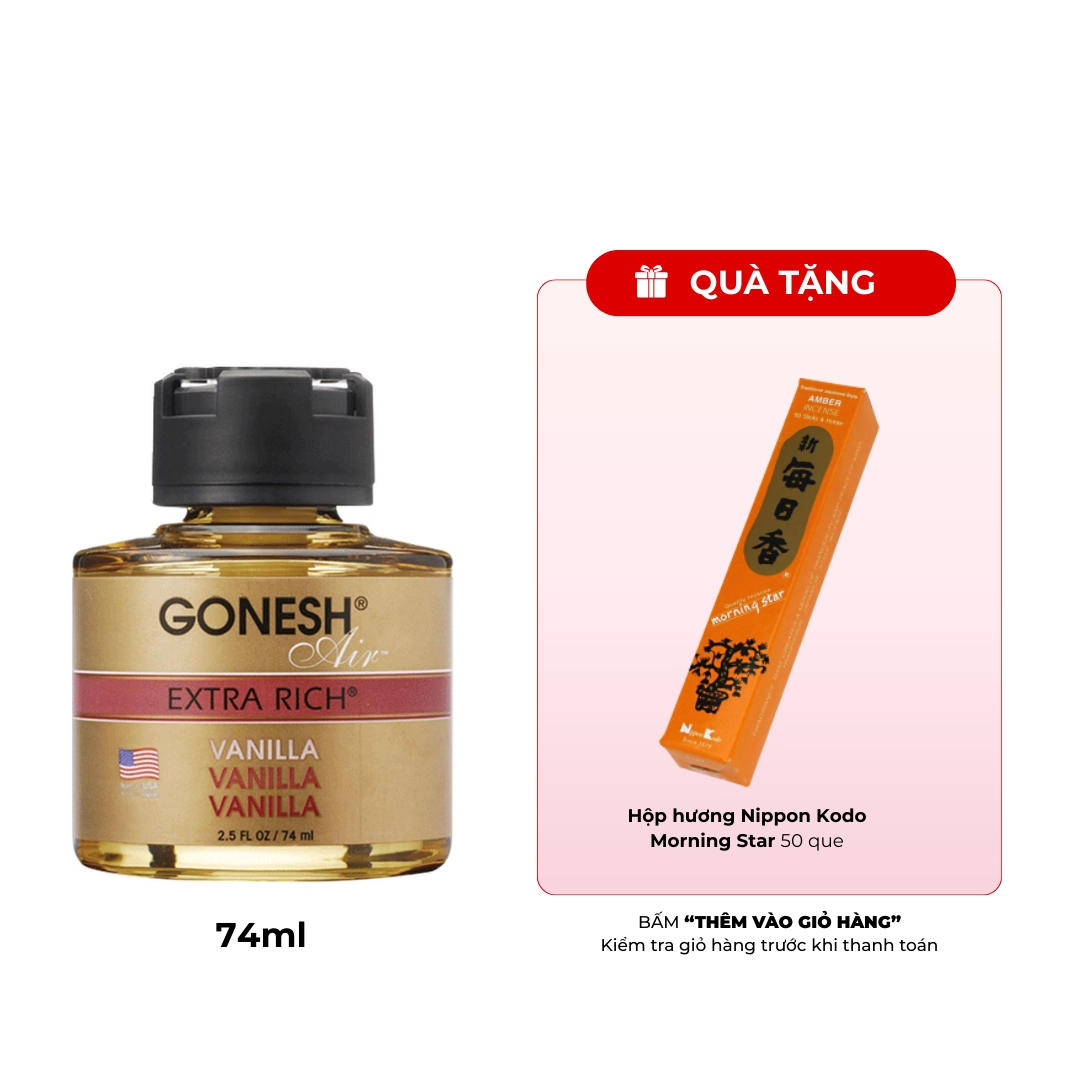 Nước thơm làm mát không khí Nippon Kodo Gonesh Air 74ml (Hương vani)