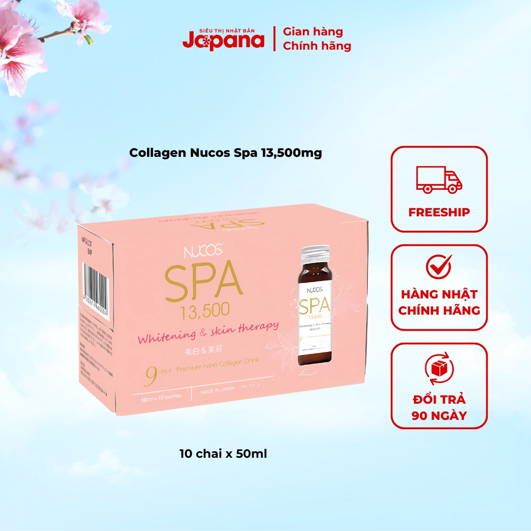 Nước uống Collagen Nucos Spa 13,500mg (Hộp 10 chai x 50ml)