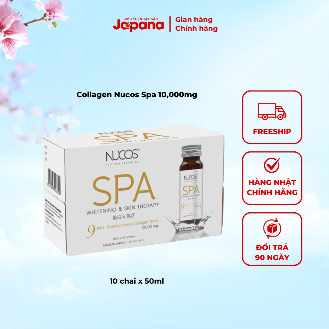 Nước uống Collagen Nucos Spa 10,000mg (Hộp 10 chai x 50ml)