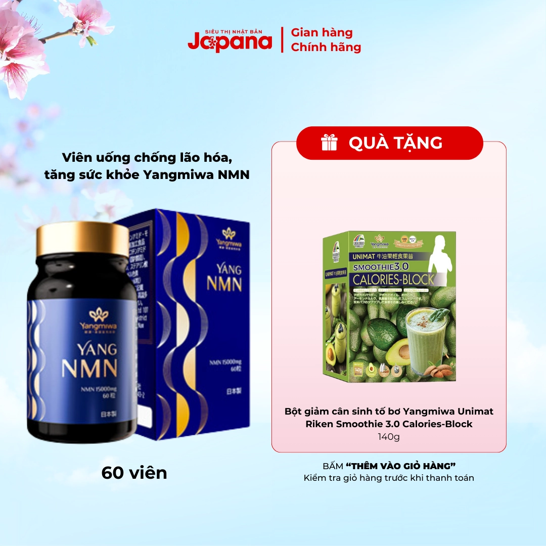 Viên uống chống lão hóa, tăng sức khỏe Yangmiwa NMN 60 viên