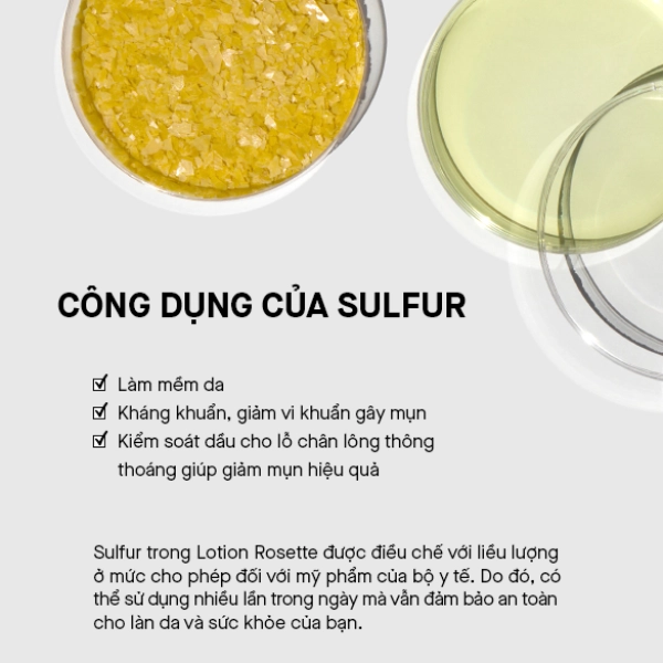 Nước Cân Bằng Dưỡng Ẩm Và Làm Dịu Da Rosette Sulfur Skin Lotion 500ml