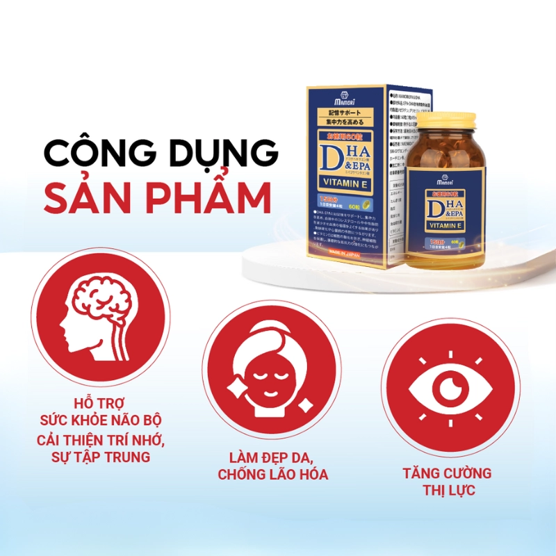 Viên uống hỗ trợ Trí não Mamori DHA&EPA 60 viên