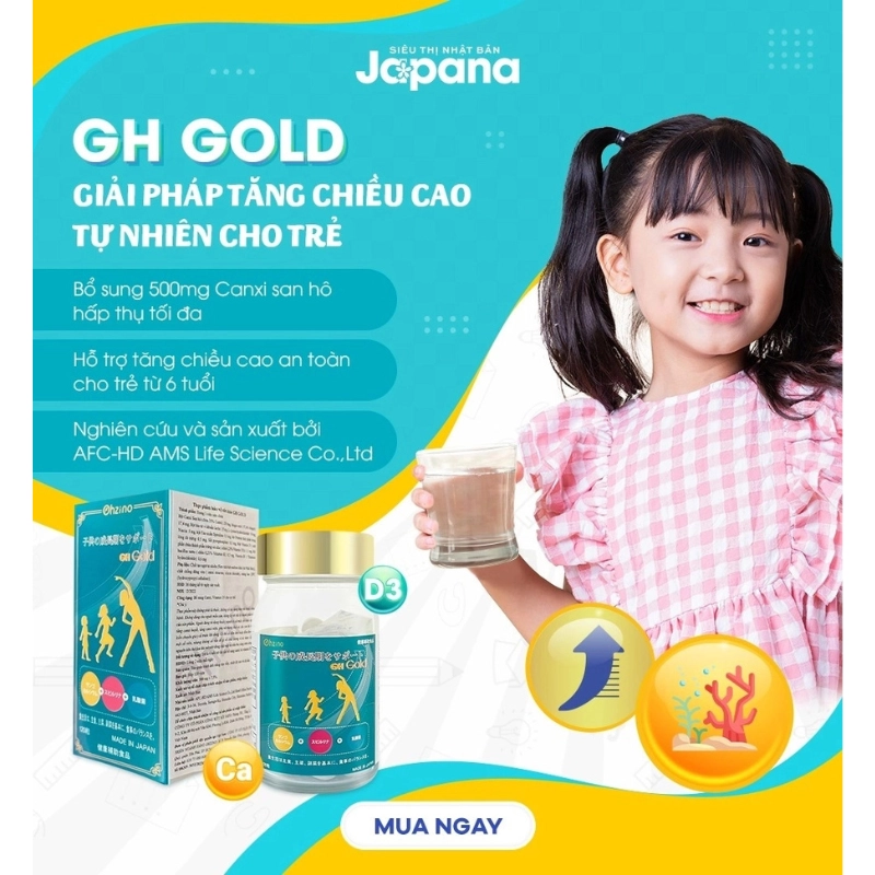 Combo 2 hộp viên uống hỗ trợ tăng chiều cao GH Gold Nhật Bản 120 viên