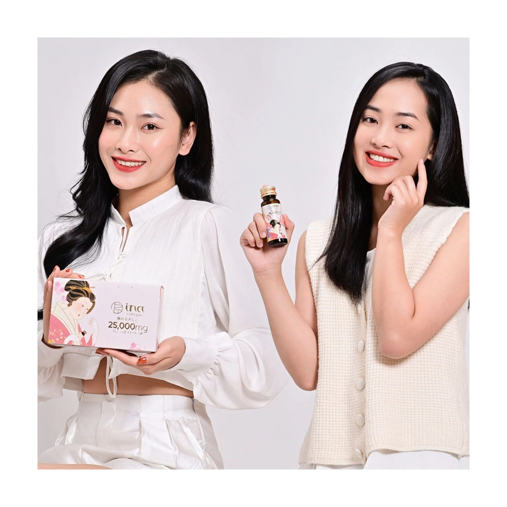 Combo 3 Nước uống Collagen Peptide INA 25,000mg (Hộp 10 chai x 50ml)
