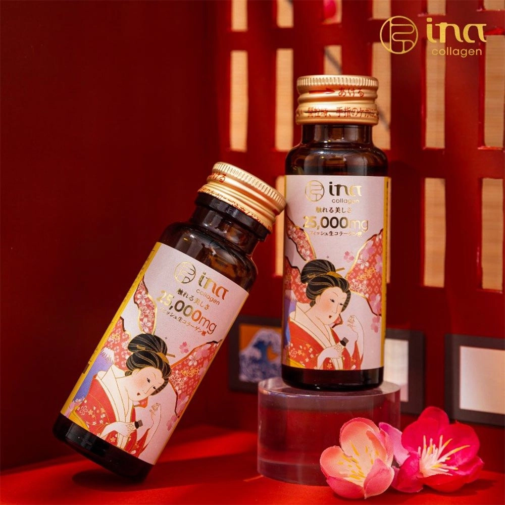 Combo 3 Nước uống Collagen Peptide INA 25,000mg (Hộp 10 chai x 50ml)