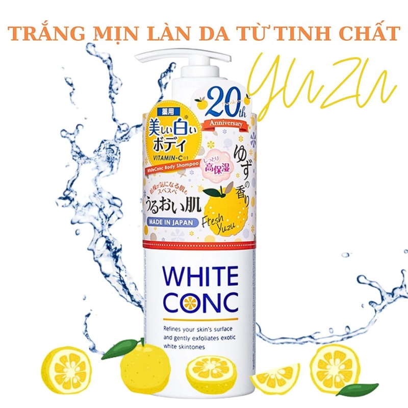 Sữa tắm trắng sáng da toàn thân WHITE CONC - HƯƠNG YUZU 600ml (phiên bản mùa đông)