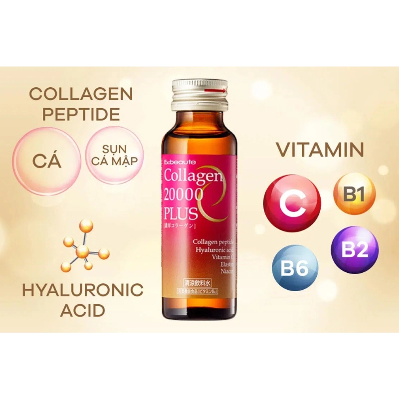 Nước uống đẹp da Collagen 20000mg Plus (Hộp 10 chai x 50ml)
