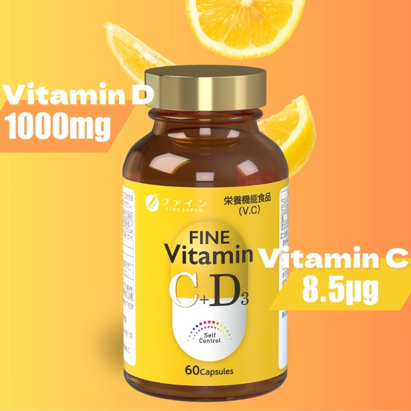 Thực phẩm bổ sung Vitamin C + D Fine Japan 60 viên