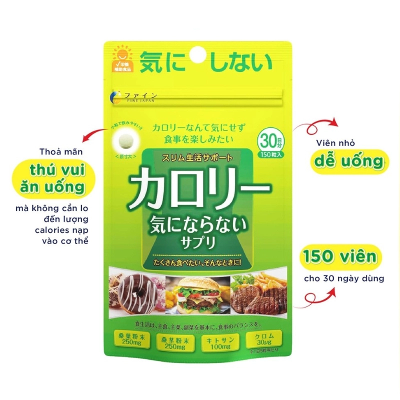 Thực phẩm bảo vệ sức khoẻ Calorie Burn Fine Japan gói 150 viên