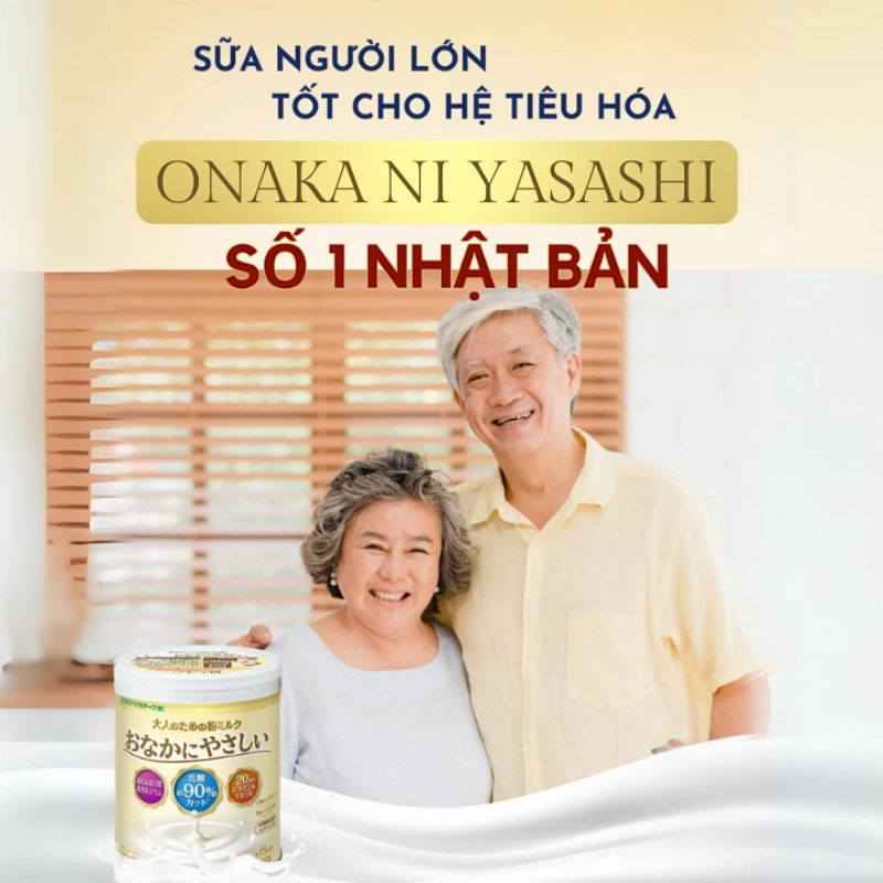Sữa Onaka Ni Yasashi - Bổ sung dưỡng chất ngừa mất xương và cắt giảm Lactose - Lon 300 gram