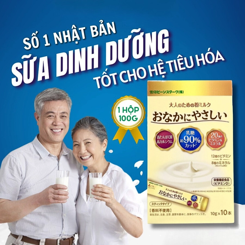 Sữa Onaka Ni Yasashi - Bổ sung dưỡng chất ngừa mất xương và cắt giảm Lactose - hộp 100 gram