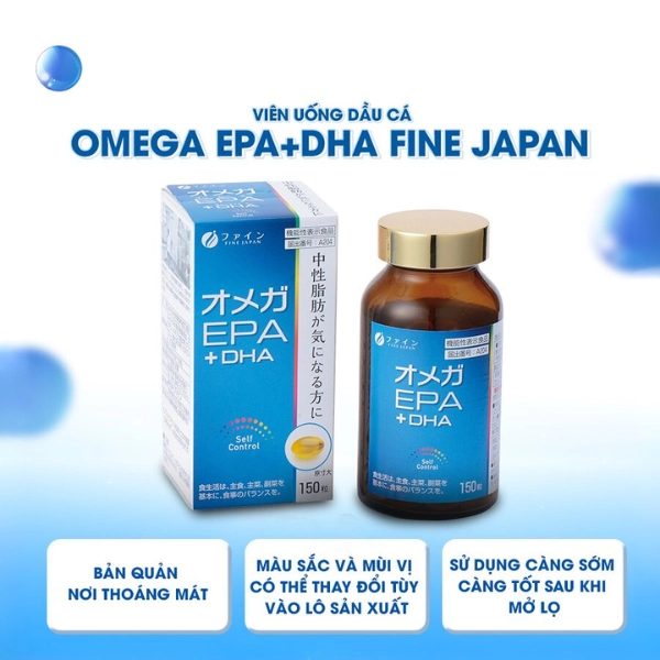 Viên uống dầu cá Omega EPA + DHA Fine Japan - 150 viên