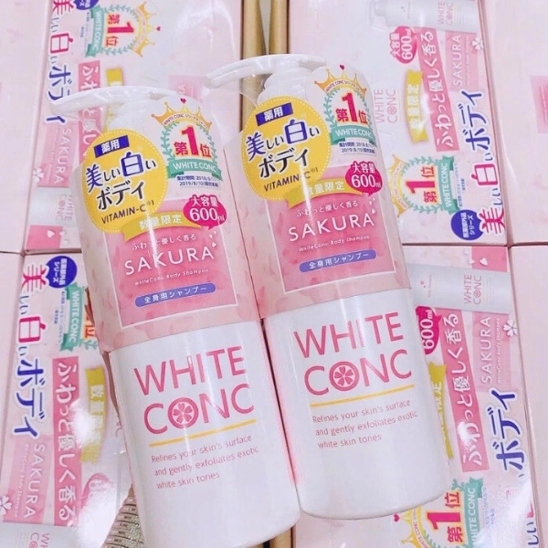 Sữa tắm trắng sáng da toàn thân WHITE CONC - HƯƠNG ANH ĐÀO 600ml (phiên bản mùa xuân)