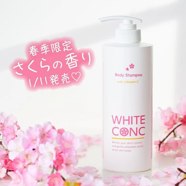 Sữa tắm trắng sáng da toàn thân WHITE CONC - HƯƠNG ANH ĐÀO 600ml (phiên bản mùa xuân)