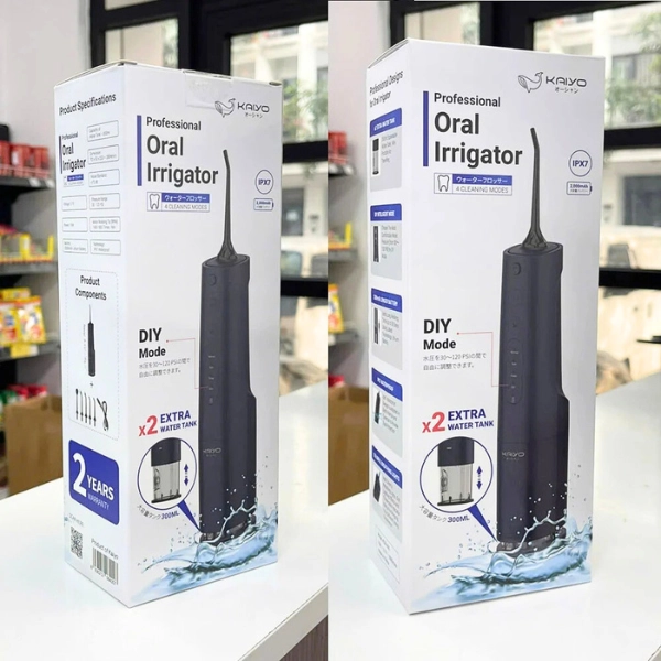 Máy tăm nước Extra Water tank 4 chế độ Kaiyo màu xanh