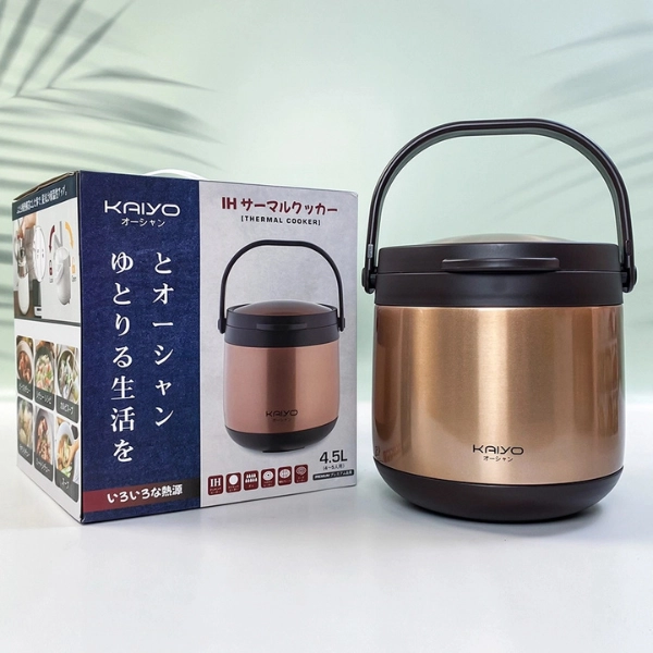 Nồi ủ chân không Kaiyo màu vàng, dung tích 4,5 lít