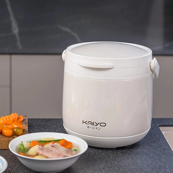 Nồi ủ chân không Kaiyo màu trắng, dung tích 4,5 lít