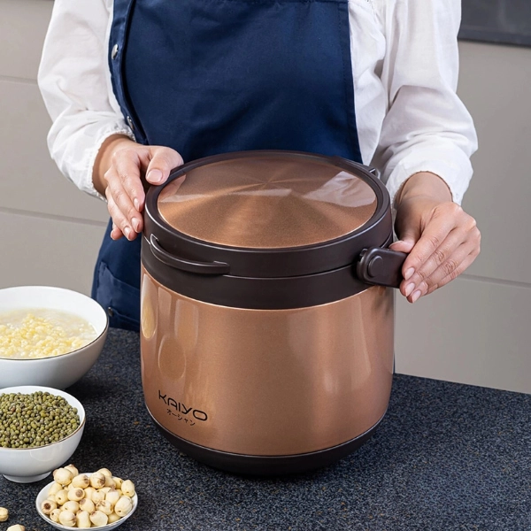 Nồi ủ chân không Kaiyo màu vàng, dung tích 4,5 lít