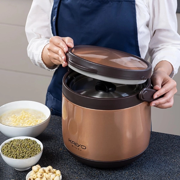 Nồi ủ chân không Kaiyo màu vàng, dung tích 4,5 lít