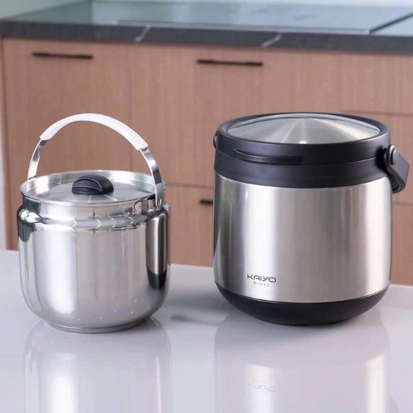 Nồi ủ chân không Kaiyo màu Inox, dung tích 4,5 lít