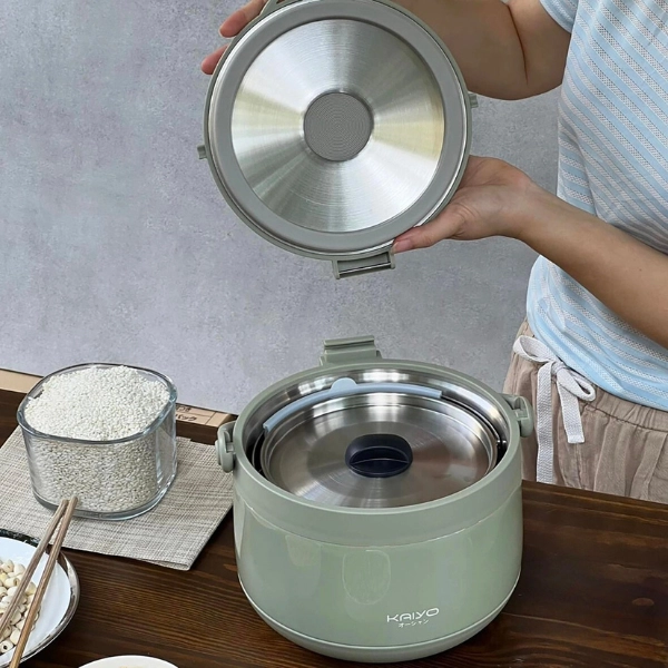 Nồi ủ chân không Kaiyo màu xanh-mint green, dung tích 3,0 lít