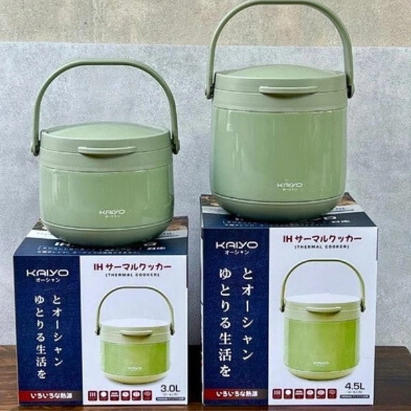 Nồi ủ chân không Kaiyo màu xanh-mint green, dung tích 3,0 lít