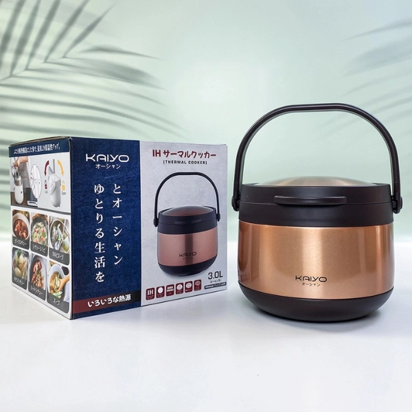 Nồi ủ chân không Kaiyo màu vàng, dung tích 3,0 lít