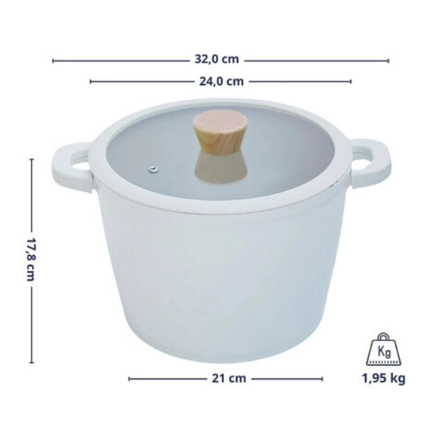Nồi nhôm đúc thành cao đáy từ nguyên khối Elegant Kaiyo, 24cm