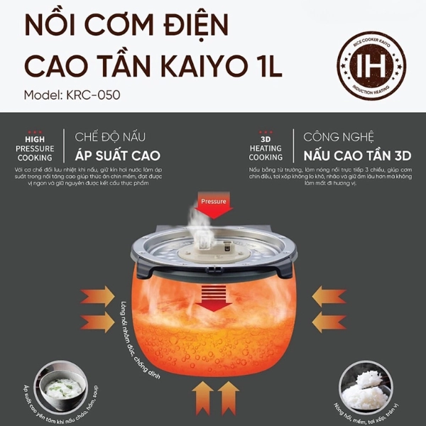 Nồi cơm điện cao tần IH Kaiyo 1L