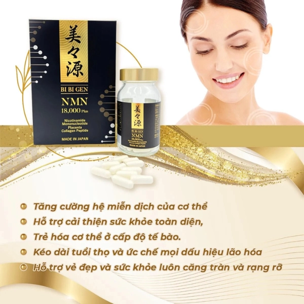 Viên uống chống lão hóa BIBIGEN NMN 18000 90 viên