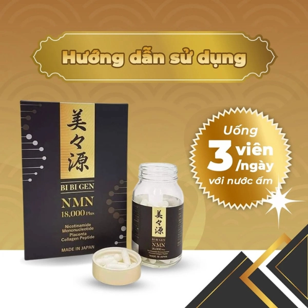 Viên uống chống lão hóa BIBIGEN NMN 18000 90 viên