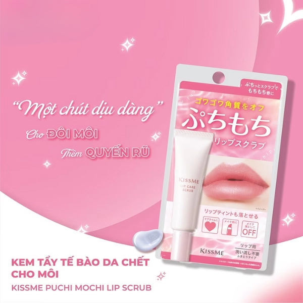 Kem tẩy tế bào chết và dưỡng ẩm vùng môi KISSME PUCHI MOCHI LIP SCRUB