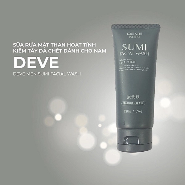 Sữa rửa mặt than hoạt tính cho nam Sumi Deve 130g