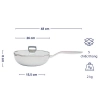 Chảo inox 316 liền khối 5-ply Premium Kaiyo -sâu lòng có vung kính