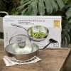 Chảo inox 316 liền khối 5-ply Premium Kaiyo -sâu lòng có vung kính