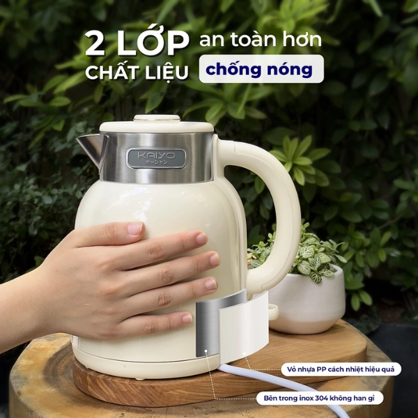 Ấm siêu tốc 2 lớp cool touch 1,5L Kaiyo