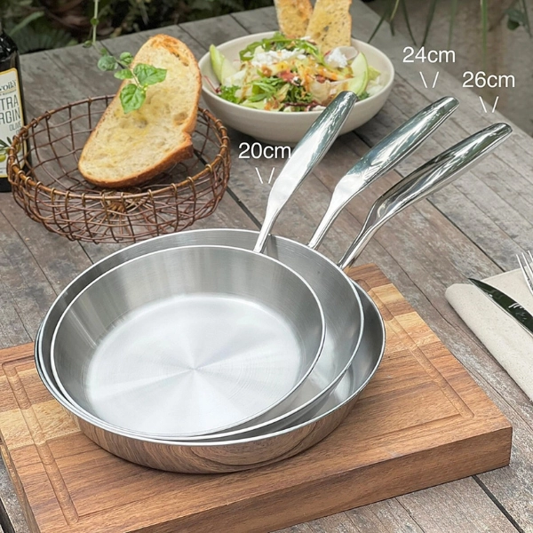 Chảo inox 316 liền khối 5-ply Premium Kaiyo thành cao