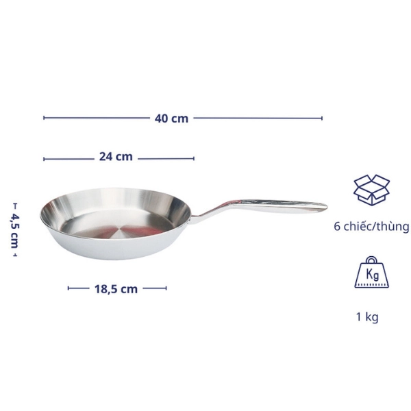 Chảo inox 316 liền khối 5-ply Premium Kaiyo
