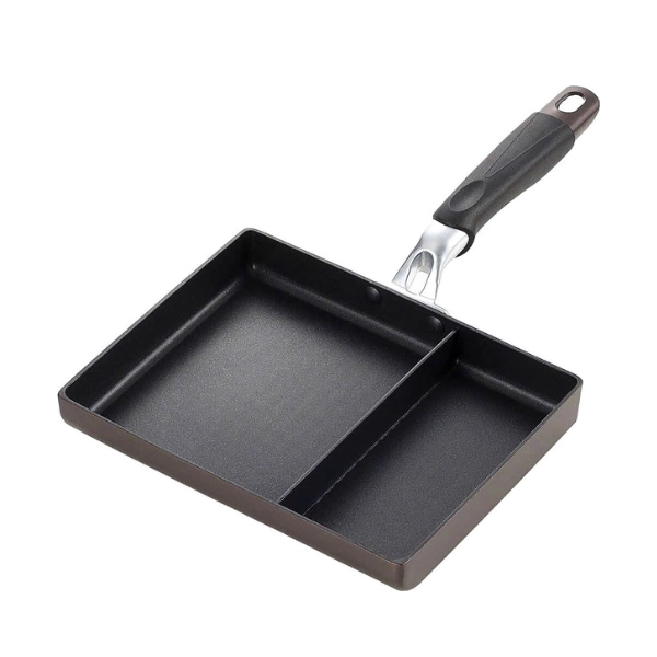 Chảo chống dính chữ nhật chia 2 ngăn Tamahashi 18x23cm