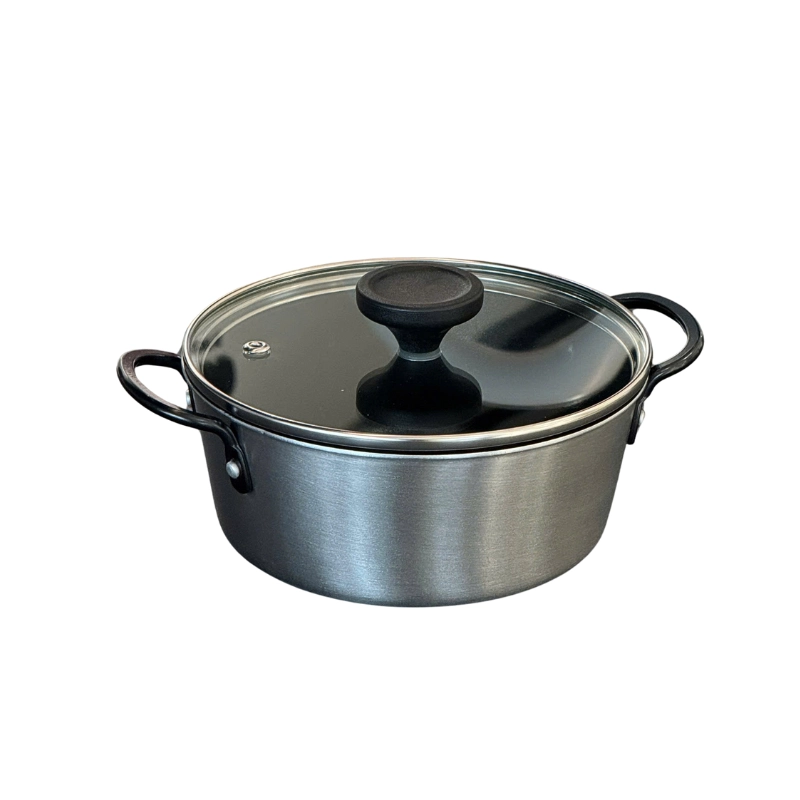 Nồi chống dính phủ inox 3 lớp liền đáy Tri-Ply Todaii - 16cm mini, nắp kính