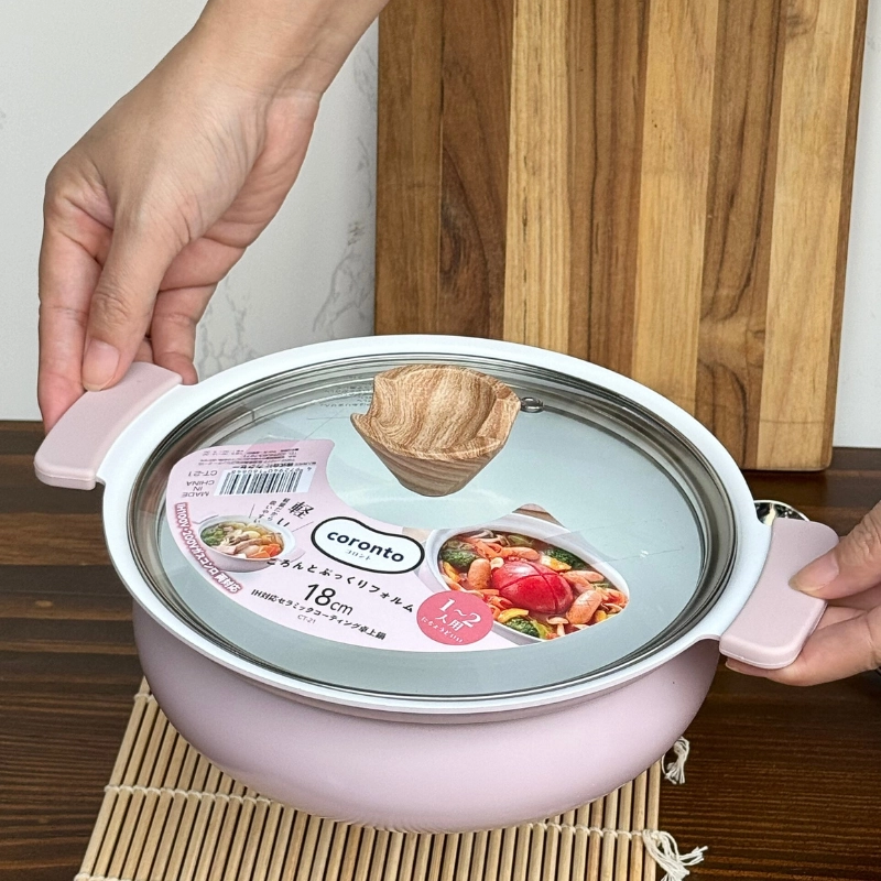 Nồi lẩu mini nhôm đúc chống dính Coronto Kakusee 18cm