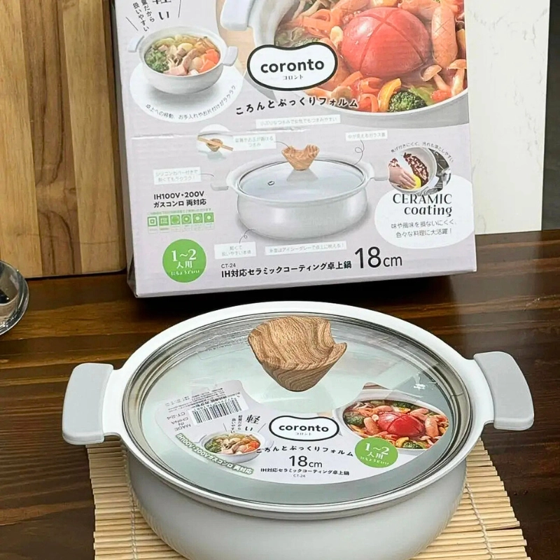 Nồi lẩu mini nhôm đúc chống dính Coronto Kakusee 18cm