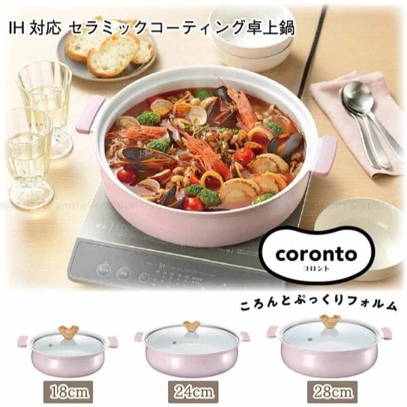 Nồi lẩu nhôm đúc chống dính Coronto Kakusee 24cm