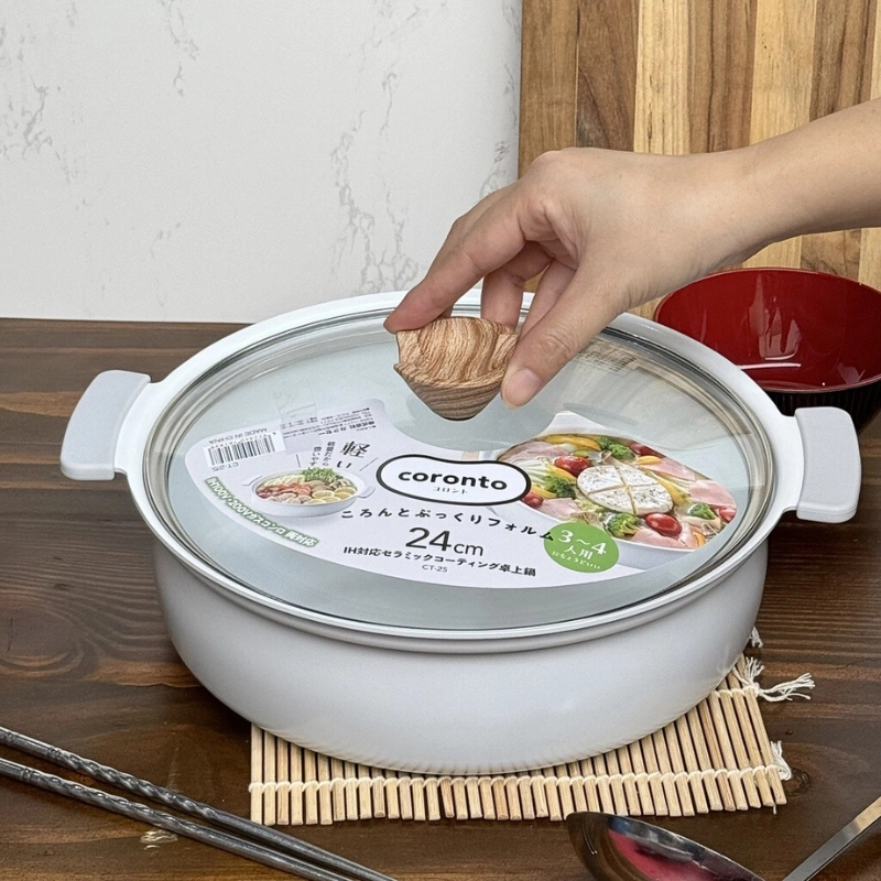 Nồi lẩu nhôm đúc chống dính Coronto Kakusee 24cm