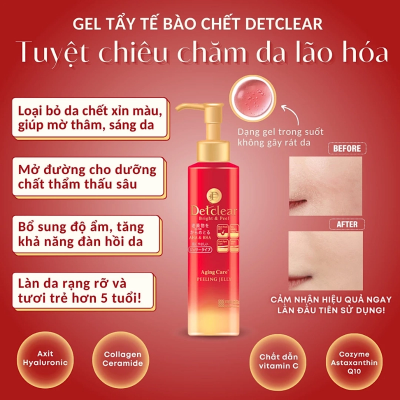 Gel tẩy tế bào chết Detclear Meishoku 180ml (Dành cho da lão hóa)