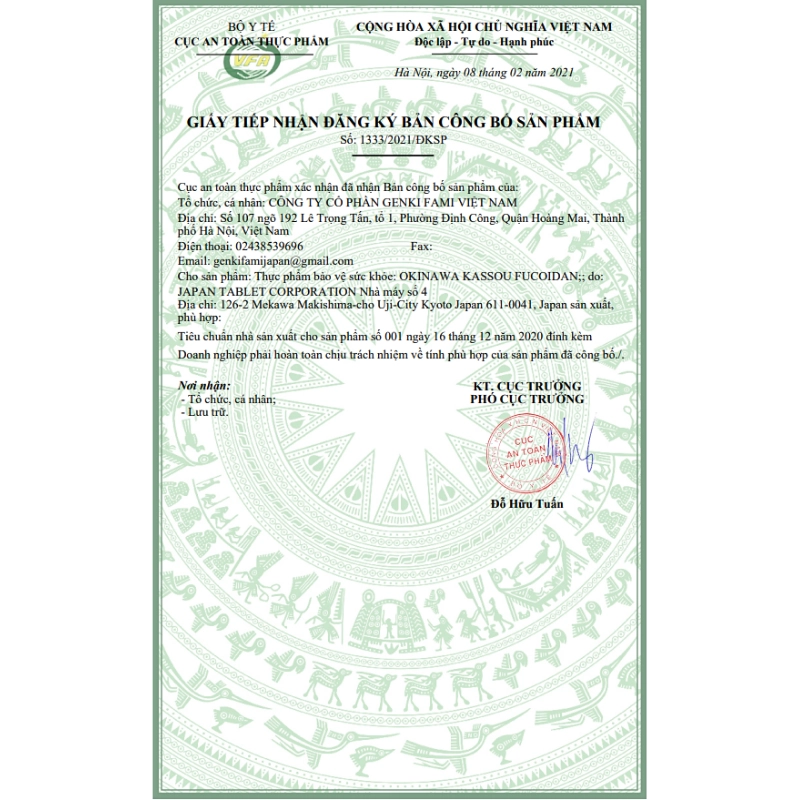 Tảo nâu Genki Fami Okinawa Kassou Fucoidan 220mg 150 viên