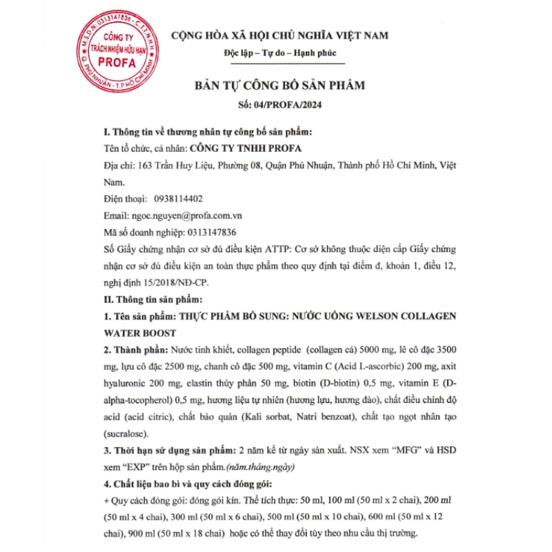 Combo 2 hộp nước uống Welson Beauty Collagen Water Boost (Hộp 6 chai x 50ml)